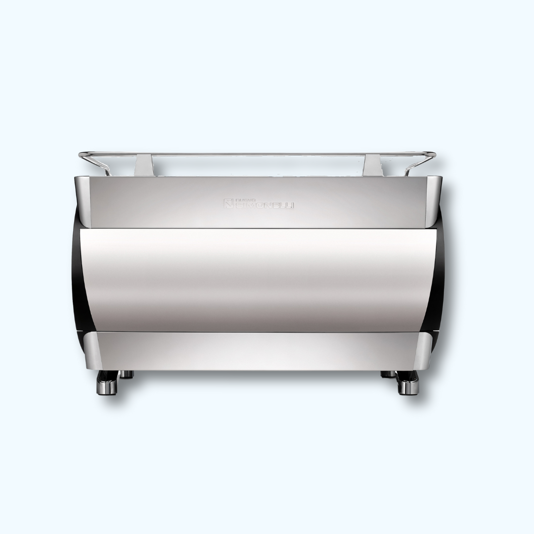 A back view of the Nuova Simonelli Aurelia Wave Auto Volumetric Espresso Machine.