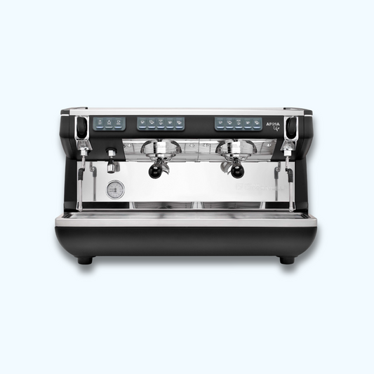 A front view of the Nuova Simonelli Appia Life Volumetric Espresso Machine.